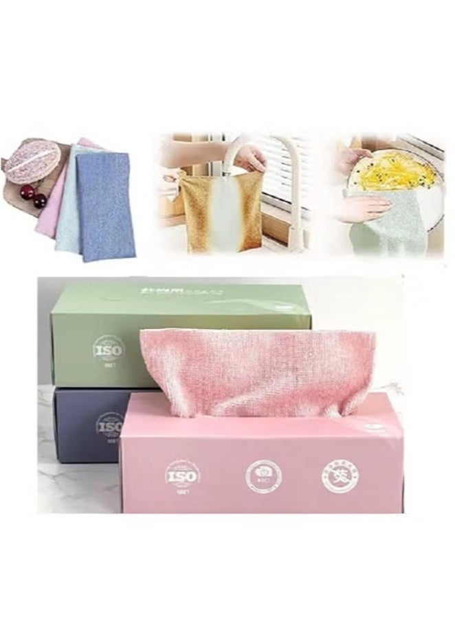 Reusable microfiber cleaning and drying wipes with dispenser box - reusable wipes - Image 1